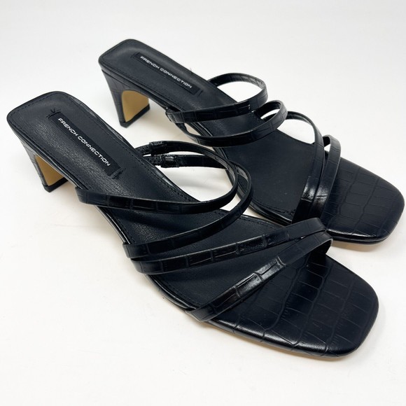 French‎ Connection Parker Strappy Heel Sandals Womens Leather Dress Sandal Sz 11 - Picture 2 of 7
